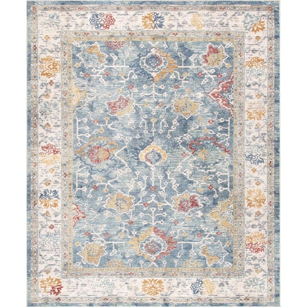 Pasargad Home 9 x 12 ft Heritage Design Power Loom Area Rug Light Blue PFH04 9x12 - main